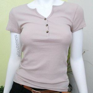 Henley Neck Top Size M